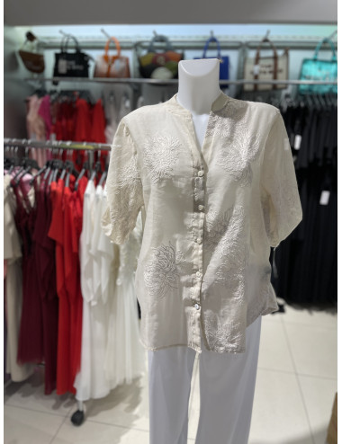 TF948 Chemise voile brodée...
