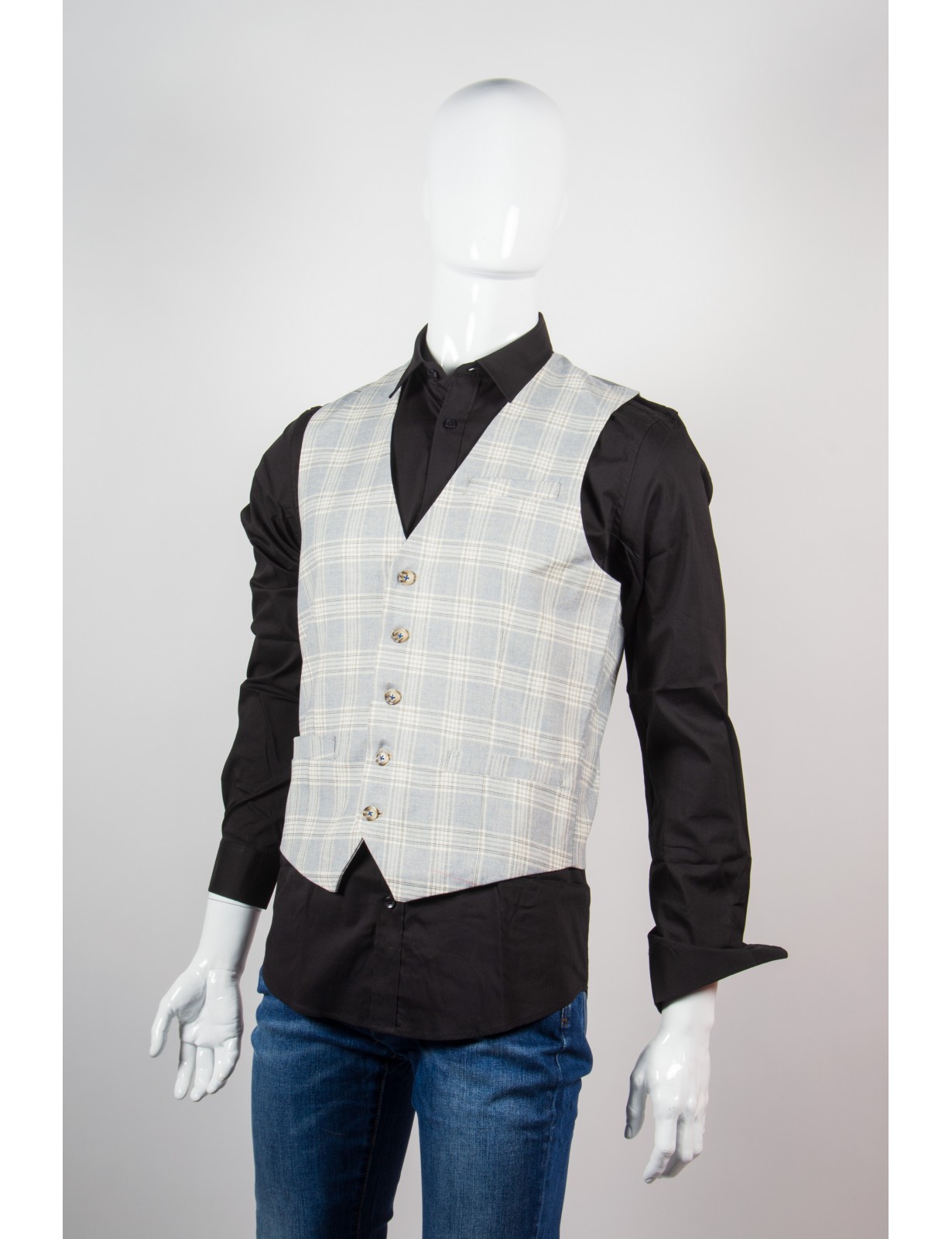 Gilet de costume homme motif carreaux